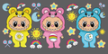 Pastel Bear Cubs