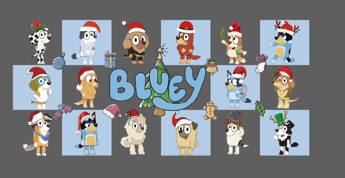 Bluey Christmas Grid