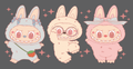Pink Bunny Trio