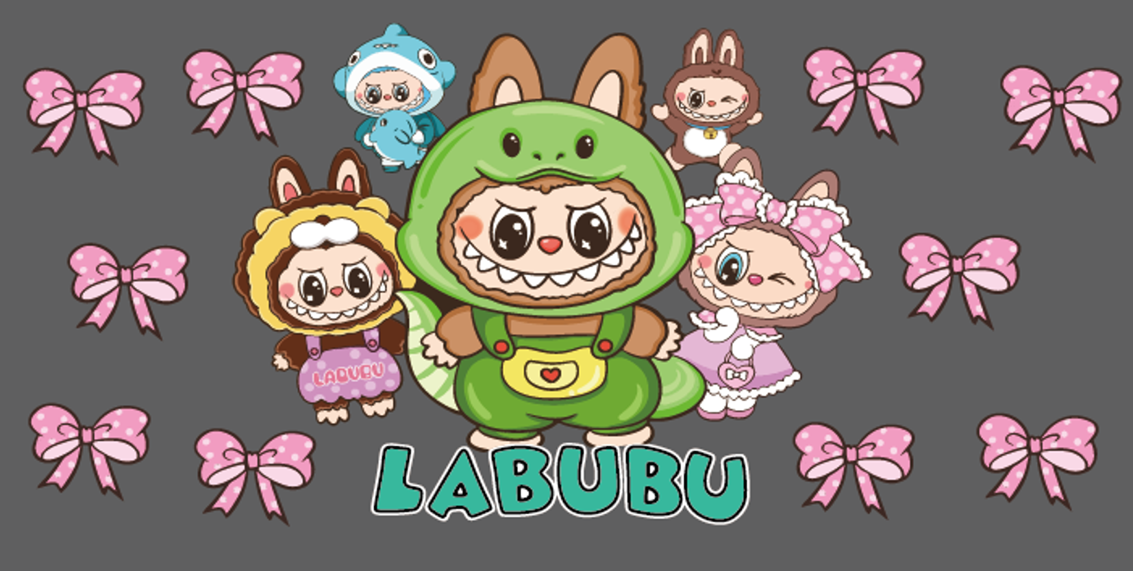 Labubu Bow Pattern